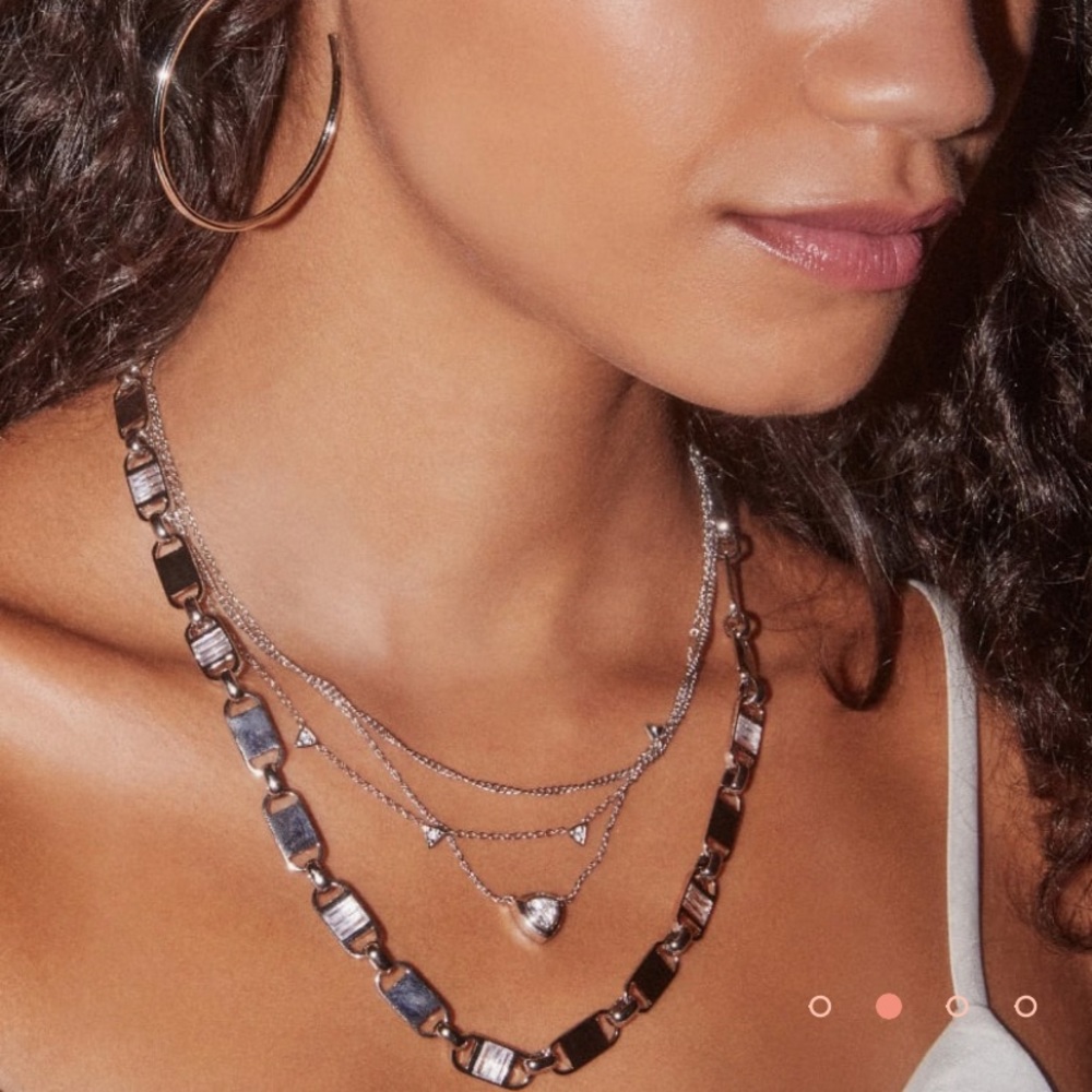 Kendra Scott Jessie Silver Chain Necklace in White Crystal